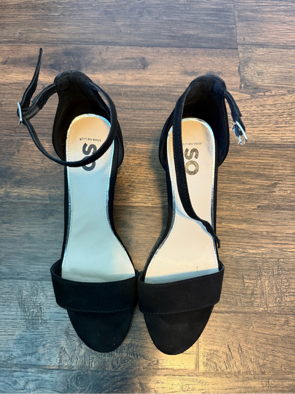 SO Black Open-Toe Ankle-Strap Heels